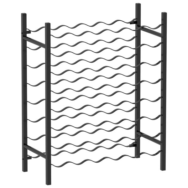 vidaXL Stojan na víno pre 48 fliaš čierny kovový