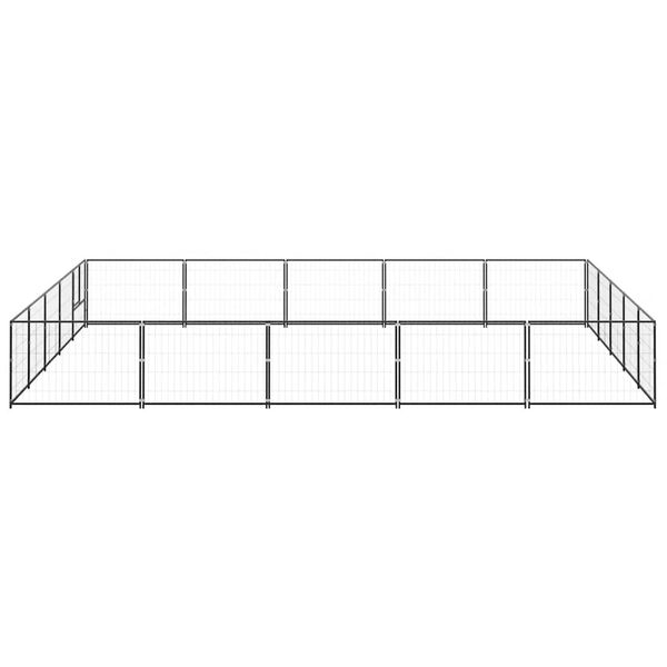 vidaXL Koterec pre psy čierny 25 m&sup2; oceľ