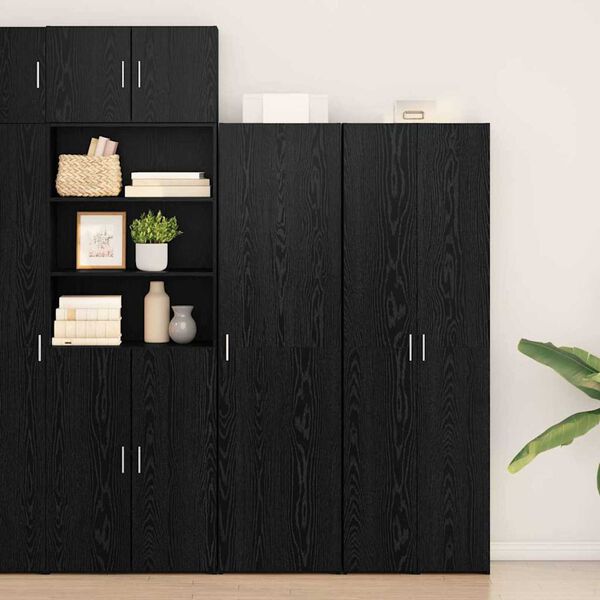 vidaXL Highboard 2 pcs Čierny dub 50 x 42,5 x 185 cm