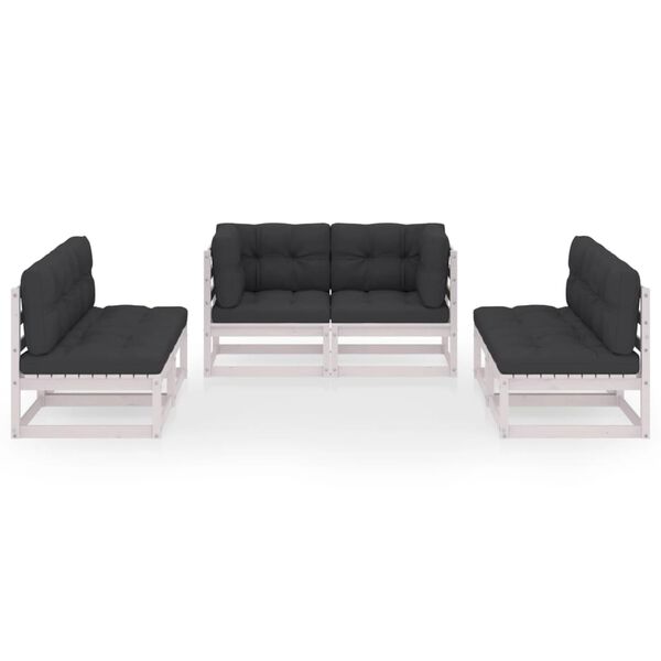 vidaXL 6-dielna z&aacute;hradn&aacute; s&uacute;prava s podložkami, borovicov&yacute; mas&iacute;v