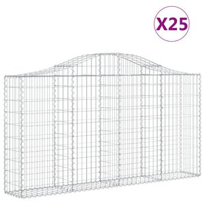 vidaXL Obl&uacute;kov&eacute; gabi&oacute;nov&eacute; ko&scaron;e 25 ks 200x30x100/120cm pozinkov. železo