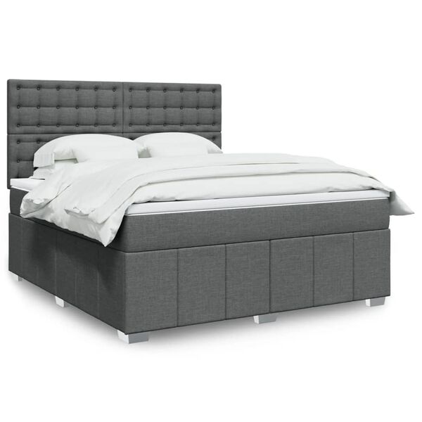 vidaXL Boxspring posteľ s matracom tmavosiv&aacute; 180x200 cm l&aacute;tka