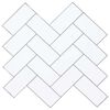 vidaXL Dlaždica herringbone 10 pcs Biela &scaron;ed&aacute; 30 x 30 cm