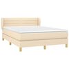 vidaXL Boxspring posteľ s matracom kr&eacute;mov&yacute; 140x190 cm l&aacute;tka