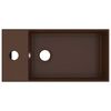vidaXL Umývadlo s prepadom, keramika, matné tmavohnedé