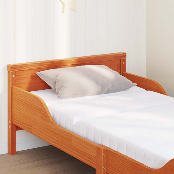 vidaXL R&aacute;m postele Hned&aacute; 80 x 200 cm Mas&iacute;vne borovicov&eacute; drevo