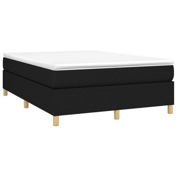 vidaXL Posteľný rám boxspring s matracom čierny 140x200 cm látka