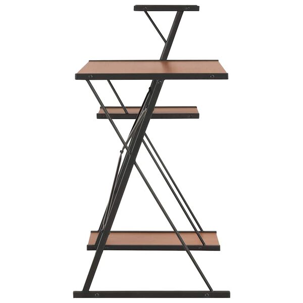 vidaXL St&ocirc;l s poličkami, čierno hned&yacute; 116x50x93 cm