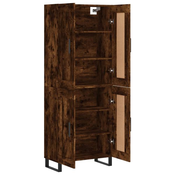 vidaXL Vysoká skrinka dymový dub 69,5x34x180 cm spracované drevo