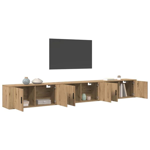 vidaXL N&aacute;stenn&yacute; TV kabinetov&yacute; set N&aacute;stenn&yacute; 3 pcs Remeseln&yacute; dub