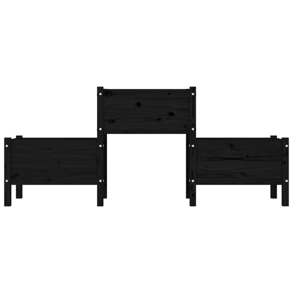 vidaXL Kvetináč čierny 178,5x44x75 cm borovicový masív