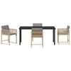 vidaXL Záhradný jedálenský set 5 pcs Béžová polyratan