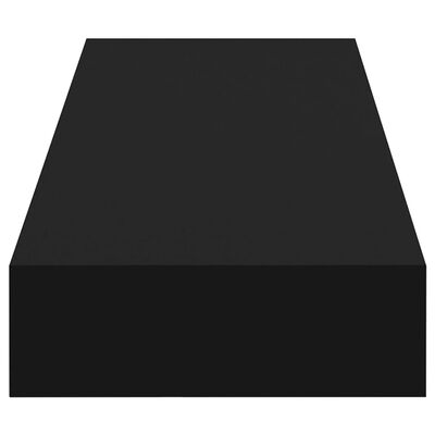 vidaXL Plávajúca nástenná polica so zásuvkou čierna 80x25x8 cm
