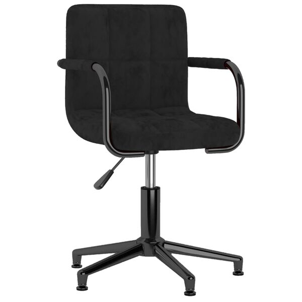 vidaXL Otočn&eacute; jed&aacute;lensk&eacute; stoličky 4 ks čierne zamatov&eacute;