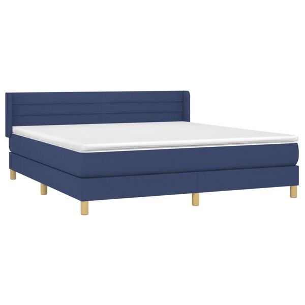 vidaXL Posteľn&yacute; r&aacute;m boxspring s matracom modr&yacute; 180x200 cm l&aacute;tka
