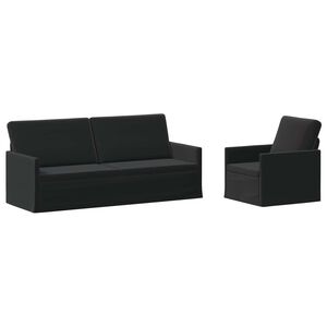 vidaXL Sada pohoviek 2 pcs Čierna Zamat