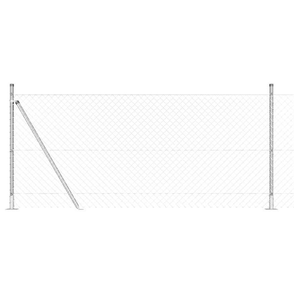 vidaXL Stĺp na plot. Strieborn&aacute; 10 x 1 m (40 x 40 mm sieť) Oceľ
