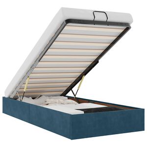 vidaXL Osmansk&yacute; r&aacute;m postele bez matraca tmavomodr&aacute; 100x200 cm zamat