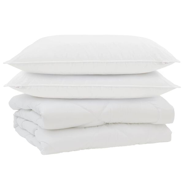 vidaXL Papl&oacute;n s vank&uacute;&scaron;om 3 pcs Biela Mikrovl&aacute;kno