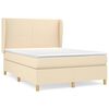 vidaXL Boxspring posteľ s matracom kr&eacute;mov&yacute; 140x190 cm l&aacute;tka