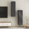 vidaXL TV skrinky 2 ks, leskl&eacute; siv&eacute; 30,5x30x110 cm, kompozitn&eacute; drevo