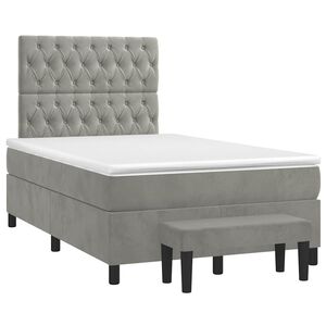 vidaXL Boxspring posteľ s matracom bledosiv&aacute; 120x190 cm zamat