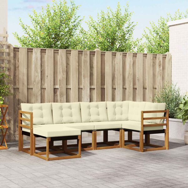 vidaXL Z&aacute;hradn&aacute; s&uacute;prava gaučov s vank&uacute;&scaron;om 6 pcs Pr&iacute;rodn&aacute; a kr&eacute;mov&aacute;