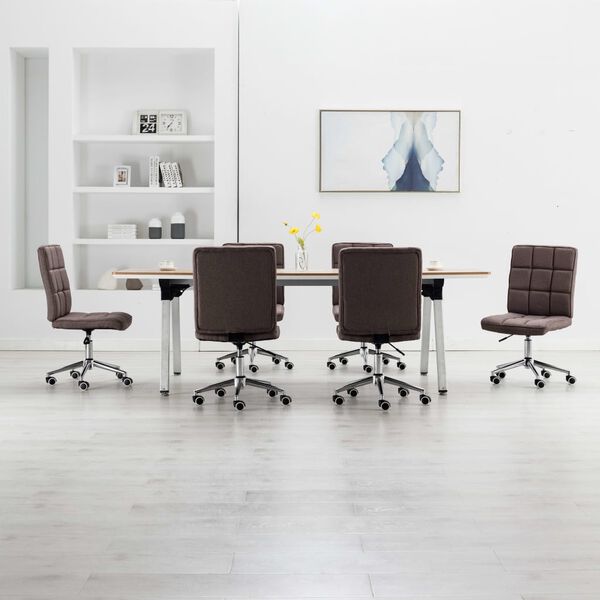 vidaXL Jed&aacute;lensk&eacute; stoličky 6 ks sivohned&eacute; l&aacute;tkov&eacute;