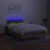 vidaXL Boxspring posteľ s matracom a LED sivohned&aacute; 120x190 cm l&aacute;tka