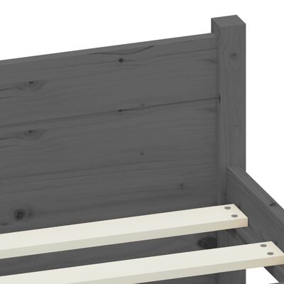 vidaXL Posteľný rám, sivý drevený masív 75x190 cm malé jednolôžko