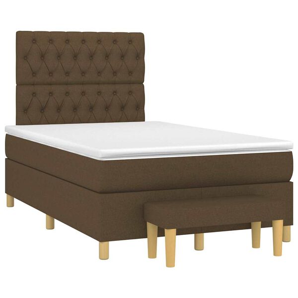 vidaXL Boxspring posteľ s matracom tmavohned&aacute; 120x190 cm l&aacute;tka