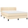 vidaXL Posteľn&yacute; r&aacute;m boxspring s matracom kr&eacute;mov&yacute; 140x200 cm l&aacute;tka