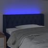 vidaXL Čelo postele s LED modré 93x16x78/88 cm látka