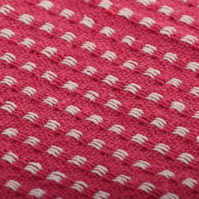vidaXL Deka, bavlna, štvorčeky 160x210 cm, ružová
