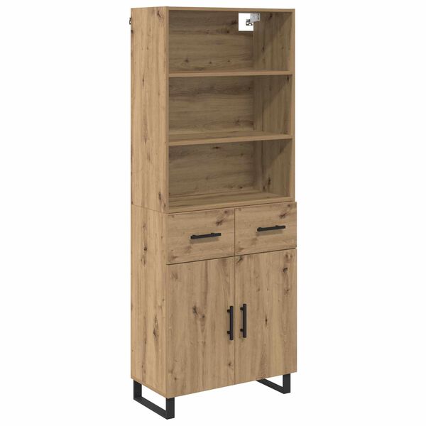 vidaXL Highboard Remeseln&yacute; dub 69,5 x 34 x 180 cm Kompozitn&eacute; drevo