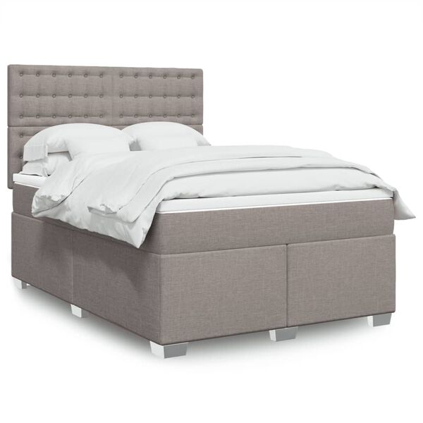 vidaXL Posteľn&yacute; r&aacute;m boxspring s matracom sivohned 140x200 cm l&aacute;tka