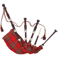 vidaXL Škótske gajdy goralské, červený tartan Royal Stewart