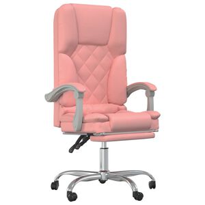 vidaXL Skl&aacute;pacie mas&aacute;žne kancel&aacute;rske kreslo ružov&eacute; umel&aacute; koža