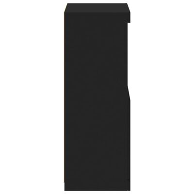 vidaXL Komoda s LED svetlami čierna 41x37x100 cm