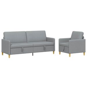 vidaXL S&uacute;prava pohovky s &uacute;ložn&yacute;m priestorom 2 ks Svetlosiv&aacute; Polyester