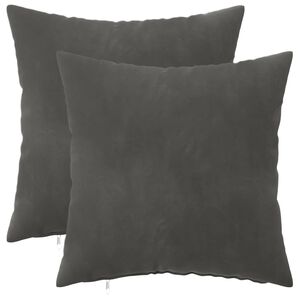 vidaXL Poťah na podložku 2 pcs HEERLEN Tmavosiv&aacute; 30 x 30 cm Zamat