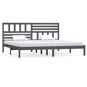 vidaXL R&aacute;m postele siv&yacute; borovicov&yacute; mas&iacute;v 200x200 cm