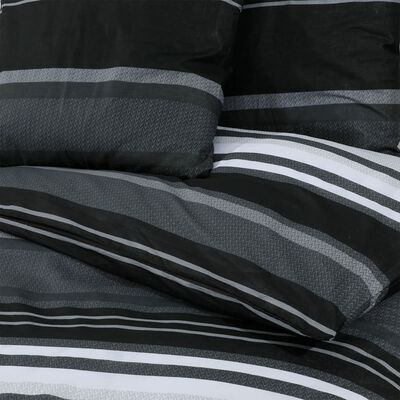vidaXL Súprava obliečok čierno-biela 225x220 cm bavlna