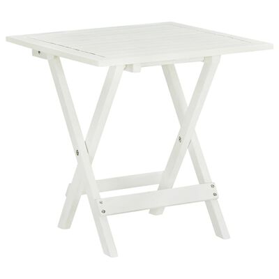 vidaXL Bistro stolík, biely 46x46x47 cm, akáciový masív