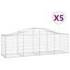 vidaXL Obl&uacute;kov&yacute; gabionov&yacute; k&ocirc;&scaron; 5 ks 200x50x60/80 cm pozinkovan&eacute; železo