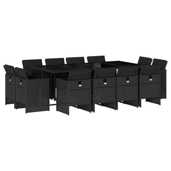 vidaXL 13-dielna z&aacute;hr. jed&aacute;lensk&aacute; s&uacute;prava s vank&uacute;&scaron;mi čierna polyratan