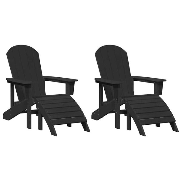 vidaXL Záhradný lounge nábytok 2 pcs Čierna 74 x 82 x 90cm Plast