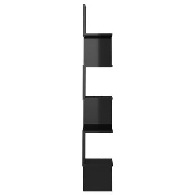 vidaXL Nástenná rohová polica, lesklá čierna 20x20x127,5 cm