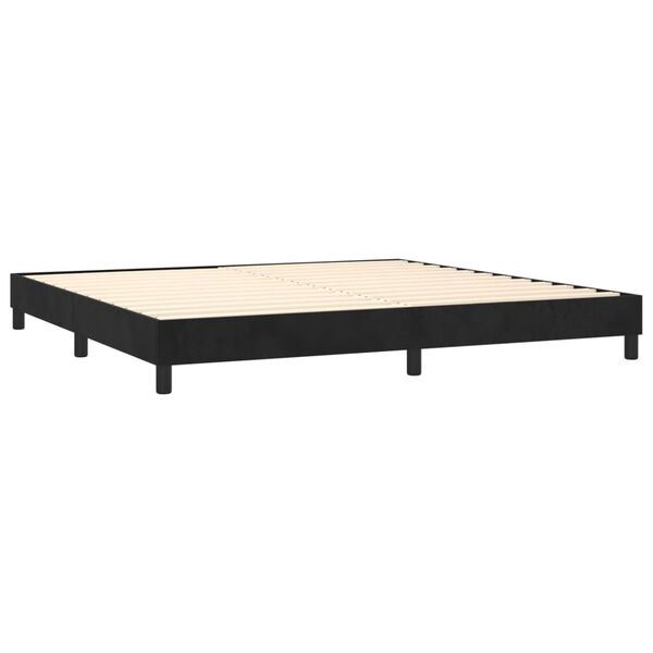 vidaXL Posteľn&yacute; r&aacute;m boxspring s matracom čierny 200x200 cm zamat