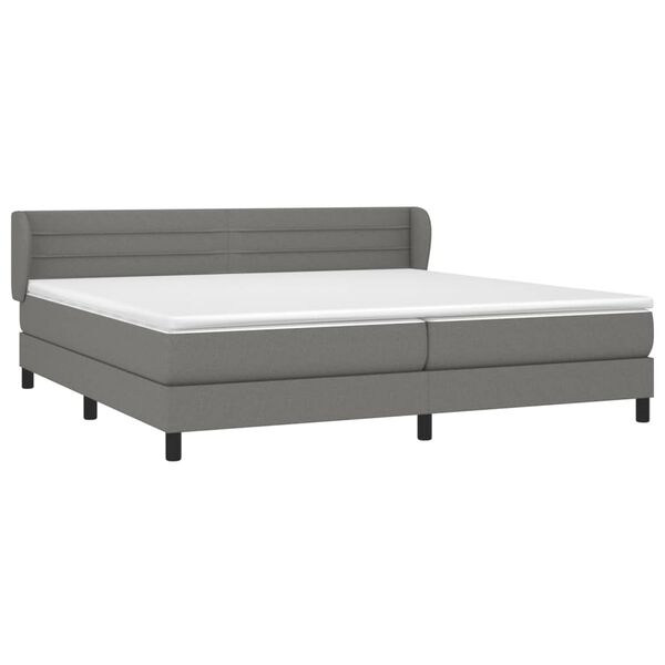vidaXL Boxspring posteľ s matracom tmavosiv&aacute; 200x200 cm l&aacute;tka